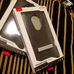 Zizo Moto G7 Supra Black Phone Case Shock Kickstand